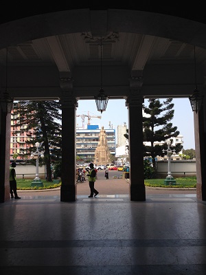 Inside the train station in Maputo