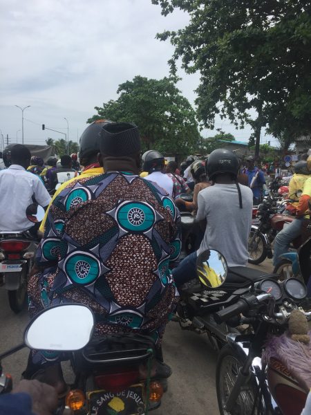 the colors and motorcycles of Benin
