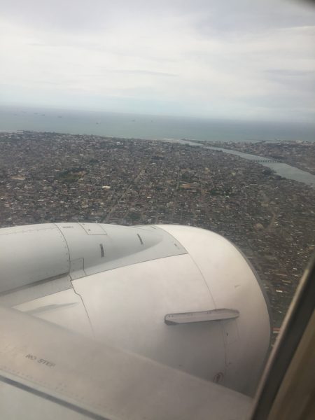flying into Benin view
