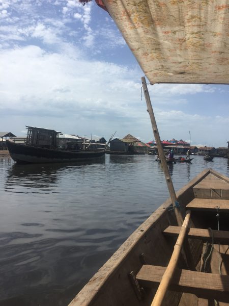 floating around in a boat in Benin